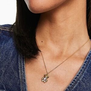 NWT Petit Moments Courage Gold Plated Teddy Bear Pendant Necklace